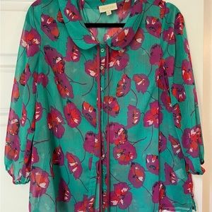 ModCloth poppy print blouse